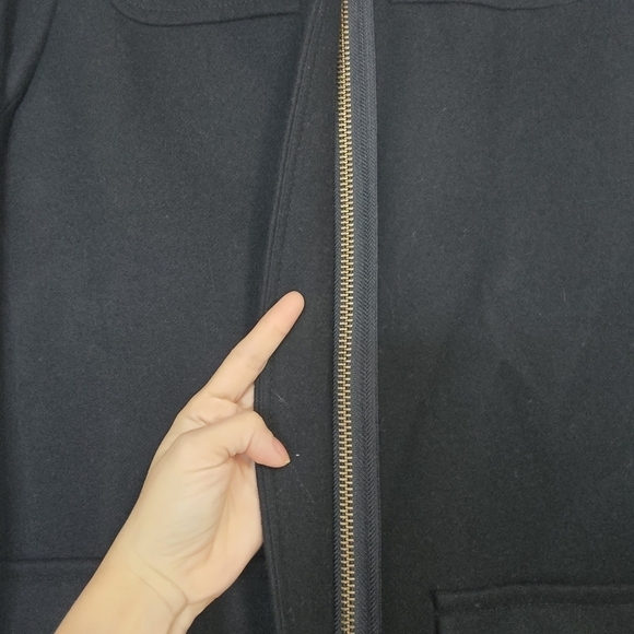 J. Crew Wool Cashmere by Nello Gori Long Coat in Black Neutral Lux Winter hood - Picture 9 of 14